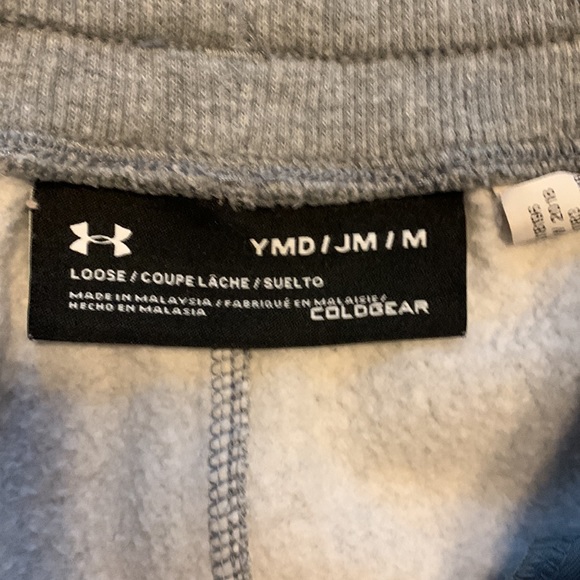 2-PIECE UNDER ARMOUR GRAY SWEATPANTS & GRAY COLDGEAR HOODIE; BOTH MEDIUM YOUTH - Picture 3 of 9